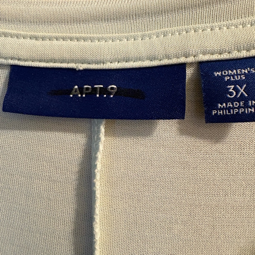 Apt 9 Light Sage Tie-Front Short Sleeve Top - Picture 3 of 3